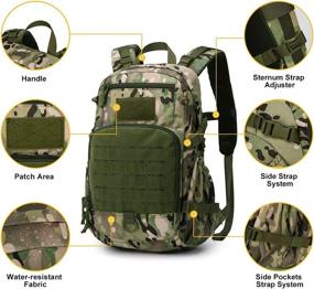 img 1 attached to Mardingtop Small Tactical Backpack: Versatile Molle Hiking Backpack 🎒 for Backpacking, Cycling, and Biking - Multiple Sizes: 20L, 17L, 7.9L