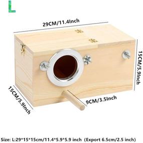 img 2 attached to 🏡 Premium Pine Wood Parakeet Nest Box: Ideal Breeding & Mating House for Lovebirds, Cockatiels, and Parrotlets