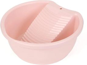 img 4 attached to 🧼 Compact Washboard Basin: Ideal for Gentle Handwashing of Delicate Clothes – Lightweight and Easy-to-Use Plastic Bin