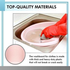 img 3 attached to 🧼 Compact Washboard Basin: Ideal for Gentle Handwashing of Delicate Clothes – Lightweight and Easy-to-Use Plastic Bin