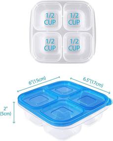 img 2 attached to 🍱 Vramy 6 Pack- BPA-Free 4-Compartment Reusable Food Containers for School, Office, and Picnic - Dark Colors - Portable Snack Box, Meal Prep Containers- Set of 6