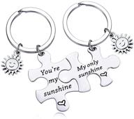 ☀️ zuo bao couple jewelry: you are my sunshine key ring set - perfect matching pendant keychain set logo