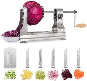 img 4 attached to 🥗 WellToBe 6-Blade Vegetable Spiralizer - Spiral Slicer for Veggie Pasta and Spaghetti - Healthy, Low Carb, Paleo, Gluten-Free - Durable 304 Food Grade Stainless Steel Body