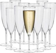 🥂 hyhousing 6 oz clear plastic champagne glasses 16 pack: perfect disposable flutes for daily life, parties, weddings-tempting choice for toasting & champagne drinking (cf1-16) logo