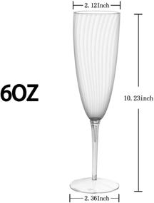 img 3 attached to 🥂 HyHousing 6 Oz Clear Plastic Champagne Glasses 16 Pack: Perfect Disposable Flutes for Daily Life, Parties, Weddings-Tempting Choice for Toasting & Champagne Drinking (CF1-16)