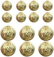 🔴 metal blazer button set - 14 pieces for blazers, suits, sport coats, uniforms, jackets (gold) - 18mm & 23mm sizes logo