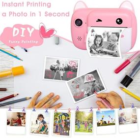img 2 attached to 📸 Kids Instant Print Camera - Selfie Camera with Zero Ink Prints, Dual Lens, HD Video Recorder, Perfect Gift for Girls and Boys (Pink)
