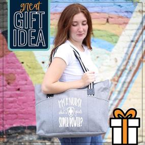 img 2 attached to 👜 Nursing Tote Bags: Spacious Zippered Totes with Pockets for Nurses - Ideal for Work & Gifting CNA, RN, Nursing Students