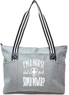 👜 nursing tote bags: spacious zippered totes with pockets for nurses - ideal for work & gifting cna, rn, nursing students logo