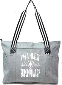 img 4 attached to 👜 Nursing Tote Bags: Spacious Zippered Totes with Pockets for Nurses - Ideal for Work & Gifting CNA, RN, Nursing Students