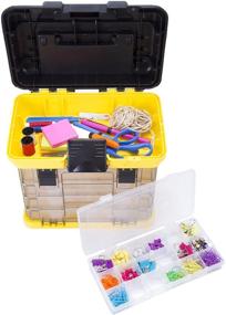 img 1 attached to 🔧 Stalwart 75-STO3182 Parts & Crafts Rack Style Tool Box, Yellow: Explore Efficient Organization with 4 Organizers!