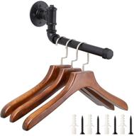 👗 sumnacon 13.6 inch heavy duty industrial pipe clothes bar - rustic metal coat hanger with screws, wall-mounted garment holder rack for bedroom, bathroom, cabinet, boutique, clothing store - black логотип