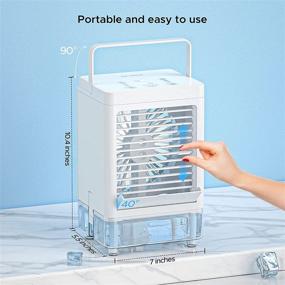 img 3 attached to 🌬️ SOKOO Portable Air Cooler Fan with 5000mAh Rechargeable Battery, 3 Wind Speeds and Touch Control - Cooling Fan with 800ml Water Tank for Easy Water or Ice Refills