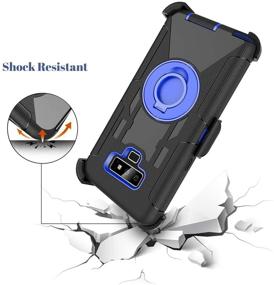 img 1 attached to 📱 Fingic Samsung Note 9 Case - Hybrid Holster Shockproof Kickstand Swivel Rugged Bumper, Full Body Heavy Duty Protective Case for Samsung Galaxy Note 9 (6.4'') 2018 - Blue