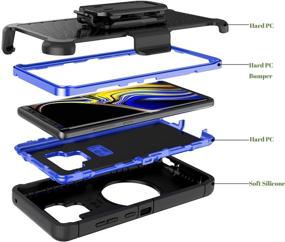 img 3 attached to 📱 Чехол Fingic для Samsung Note 9 - гибридный футляр с амортизацией, подставкой и вращением, прочный бампер на всю поверхность, надежный защитный чехол для Samsung Galaxy Note 9 (6,4'') 2018 - синий.