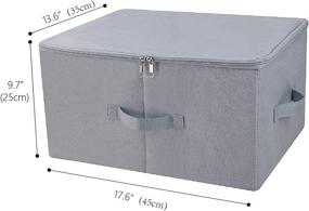 img 3 attached to 📦 Dust-Proof Storage Boxes with Zip Lid for Closet Clothing Organization, Breathable Fabric & Collapsible Design, Light Gray (2 pcs) - Ideal for Seasonal Garments