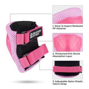 img 2 attached to 🎀 SKT HP Pink Protective Gear for Girls - Knee Pads, Elbow Pads, and Wrist Guards for Inline Skating, Biking, and Skateboarding