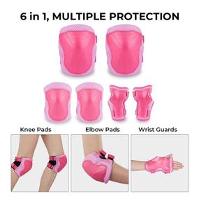 img 1 attached to 🎀 SKT HP Pink Protective Gear for Girls - Knee Pads, Elbow Pads, and Wrist Guards for Inline Skating, Biking, and Skateboarding