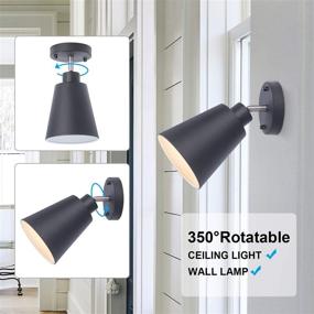 img 2 attached to Modern Wall Sconce Matte Black Wall Light 350° Rotatable 5