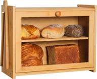 🍞 efficiently organize your kitchen with the tuilful bamboo bread box: large capacity bread storage solution with adjustable layer bin, toaster tong, and clear window логотип