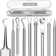👩 effective 5pcs blackhead remover comedone extractor: curved tweezers kit, professional stainless tools for pimple acne blemish removal logo