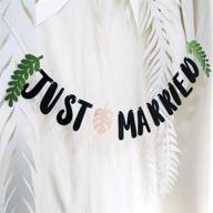 🤵 just married felt banner: vintage wedding decorations & bridal shower photo booth props logo