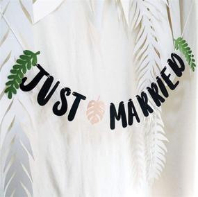 img 4 attached to 🤵 Just Married Felt Banner: Vintage Wedding Decorations & Bridal Shower Photo Booth Props