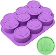 🌿 premium silicone soap mold tray - marijuana leaf design, 2 pack, 12 cavities: create stunning cannabis-themed soaps! logo