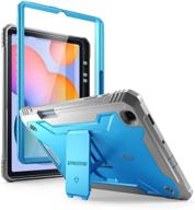 📱 poetic revolution series for samsung galaxy tab s6 lite case (2020 release) – full-body heavy duty case with s pen holder and built-in-screen protector – blue logo