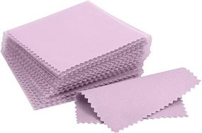img 4 attached to 🧽 CATIFLIN 100pcs Premium Jewelry Cleaning Cloth for Sterling Silver, Gold, Brass, Silverware, Coin, Ring, Watch and More - Silver Polishing Cloth Individually Wrapped in Purple (Size: 3.15" x 3.15")