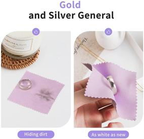 img 1 attached to 🧽 CATIFLIN 100pcs Premium Jewelry Cleaning Cloth for Sterling Silver, Gold, Brass, Silverware, Coin, Ring, Watch and More - Silver Polishing Cloth Individually Wrapped in Purple (Size: 3.15" x 3.15")