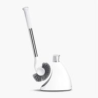 stainless steel white toilet brush with caddy: simplehuman's effective cleaning solution logo