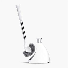 img 4 attached to Stainless Steel White Toilet Brush with Caddy: simplehuman's Effective Cleaning Solution