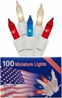 nantucket home patriotic 100 mini lights: red white blue, multipurpose indoor/outdoor decor логотип