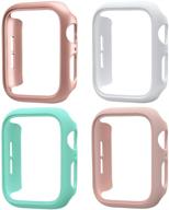 mugust 4 pack, совместимый с корпусом apple watch 38 мм серии 3 2 1 логотип