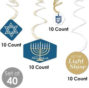 img 1 attached to 🎉 Set of 40 Happy Hanukkah - Chanukah Hanging Decor Swirls - Party Decoration - Big Dot of Happiness