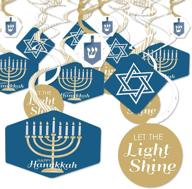 🎉 set of 40 happy hanukkah - chanukah hanging decor swirls - party decoration - big dot of happiness логотип