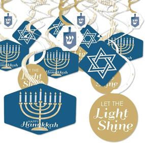 img 4 attached to 🎉 Set of 40 Happy Hanukkah - Chanukah Hanging Decor Swirls - Party Decoration - Big Dot of Happiness