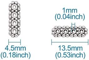 img 1 attached to 🔗 Tibetan Style Antique Silver Tone Spacer Bar Link Connectors – 100pcs Rectangle Shape with 4 Holes, Multi Strand Separator, Radial Flower Design for Jewelry Making - Pandahall