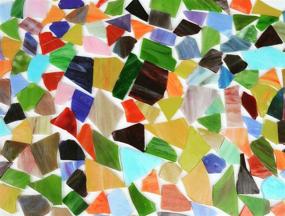 img 2 attached to 🔶 Lanyani Glass Mosaics Pieces - Assorted Colors and Shapes, 1kg/35 Ounce, Stained Glass