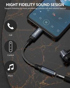 img 1 attached to 🎧 NIMASO адаптер USB C к 3,5 мм для наушников - кабель Type C к 3,5 мм Aux Audio для Pixel 4/3/2 XL, Samsung Galaxy S21 S20 Ultra Z Flip S20+ Note 10 S10 S9 Plus.