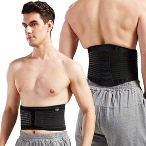 img 4 attached to 👍 Lumbar Support Back Brace: Comfortable Back Pain Relief for Men and Women (Large Sizes 50"-70")