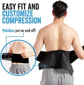 img 3 attached to 👍 Lumbar Support Back Brace: Comfortable Back Pain Relief for Men and Women (Large Sizes 50"-70")