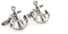 img 3 attached to 🔱 Anchor USN Navy Cufflinks: Premium Pair in Gift Box + Polishing Cloth - MRCUFF