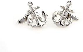 img 2 attached to 🔱 Anchor USN Navy Cufflinks: Premium Pair in Gift Box + Polishing Cloth - MRCUFF