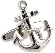 🔱 anchor usn navy cufflinks: premium pair in gift box + polishing cloth - mrcuff logo