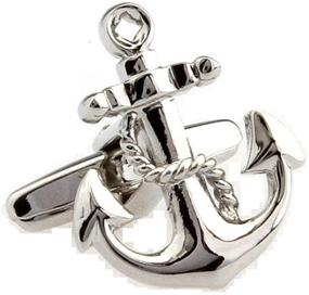 img 4 attached to 🔱 Anchor USN Navy Cufflinks: Premium Pair in Gift Box + Polishing Cloth - MRCUFF