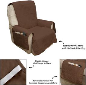 img 2 attached to 🐾 Ultimate Pet Protector Furniture Covers: Waterproof Recliner Chair Cover for Dogs or Cats – PETMAKER's Storage Pockets and Non-Slip Straps (Brown)