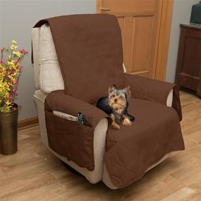 img 1 attached to 🐾 Ultimate Pet Protector Furniture Covers: Waterproof Recliner Chair Cover for Dogs or Cats – PETMAKER's Storage Pockets and Non-Slip Straps (Brown)