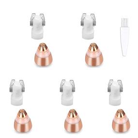 img 4 attached to 💁 5Pcs Women's Eyebrow Hair Remover Trimmer Blades - Rose Gold Replacement Heads, Painless, Perfect Touch, Includes Cleaning Brush - As Seen on TV